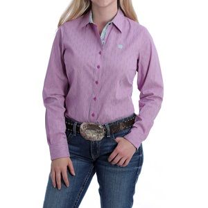 NWT Cinch Women’s Pink Print Snap Shirt